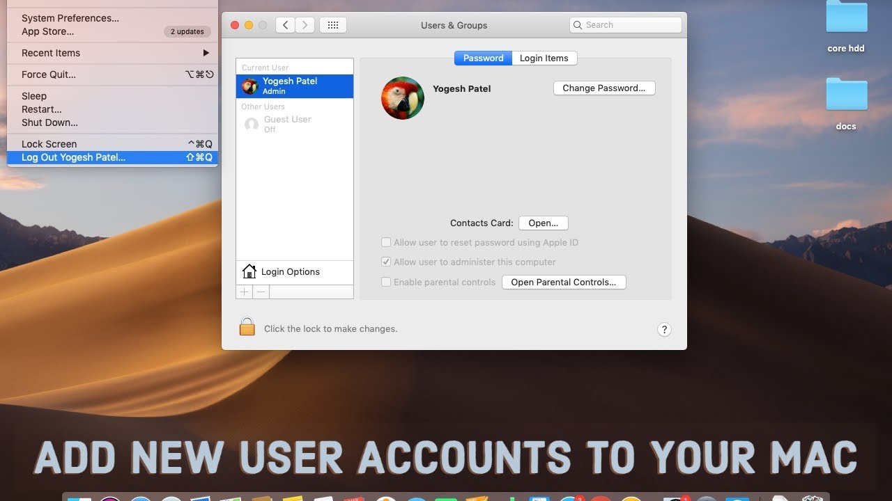 add image for user in mac